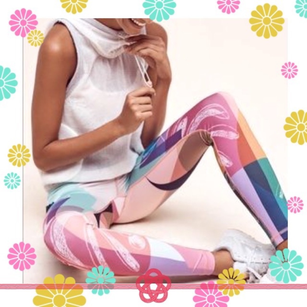 🌸EUC🌸Anthropologie Phila Colorblock Leggings By Pure + Good
